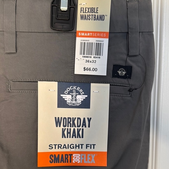 NWT Dockers Gray Chinos with Smart 360 Flex and Straight Leg - Picture 2 of 7